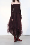 Marc Le Bihan 2590 series three-layer silk skirt collection French handmade MLB-2590-JIUHONG wine red